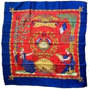Hermès Carré 90 Republique Francaise Liberte Egalite Fraternite 1789 NWOT